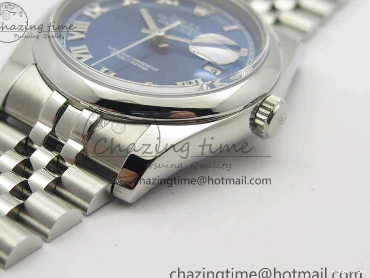 0201 DateJust 36mm SS 116200 ARF 1:1 Best Edition Blue Roman Dial On 904L SS Jubilee Bracelet SA GoodFit 3520